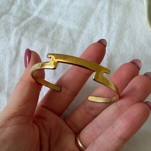 Gold Open Cuff Bracelet - Polished Gold Tone